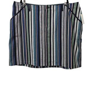 Christopher & Banks New Striped Cotton Pocket Skirt Skort Multi Size 24W